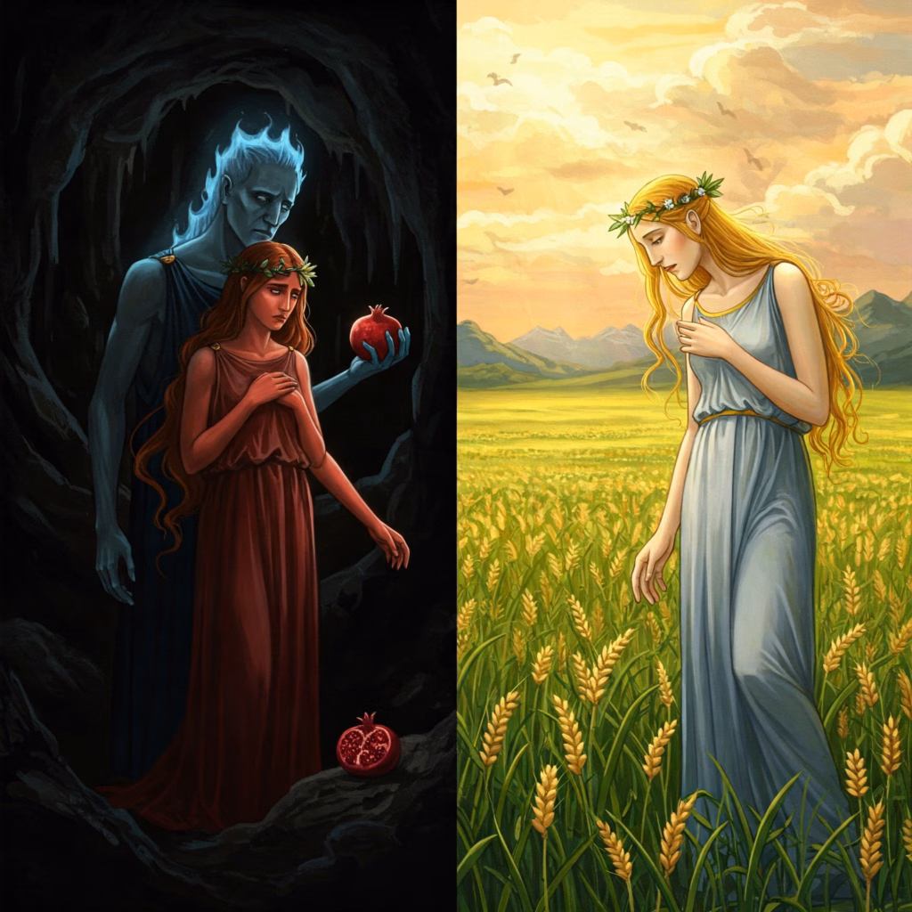 Symbolic cycle of Persephone between Hades and Demeter - Rudolf Steiner Persephone Hades view
