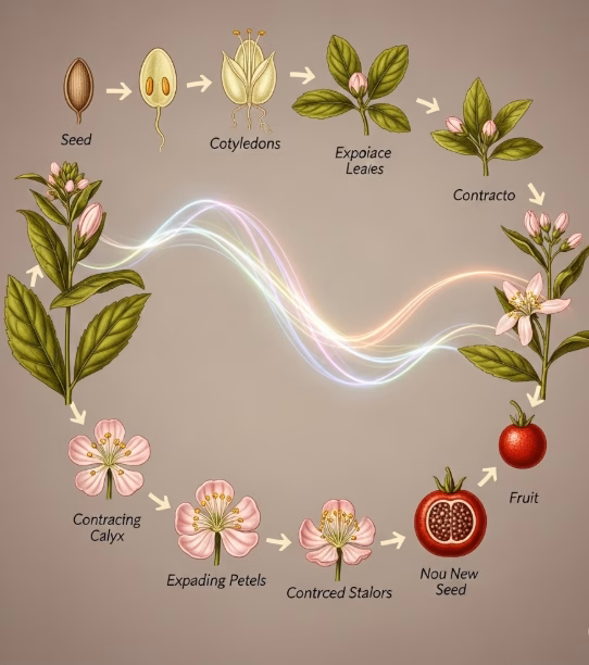 The metamorphosis of plants, a key example in this introduction to Goethean science, showing the leaf archetype transforming