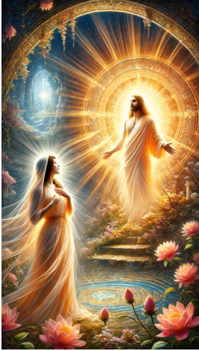 The redeemed soul, personified by Mary Magdalene, as the receptive vessel for the Holy Spirit