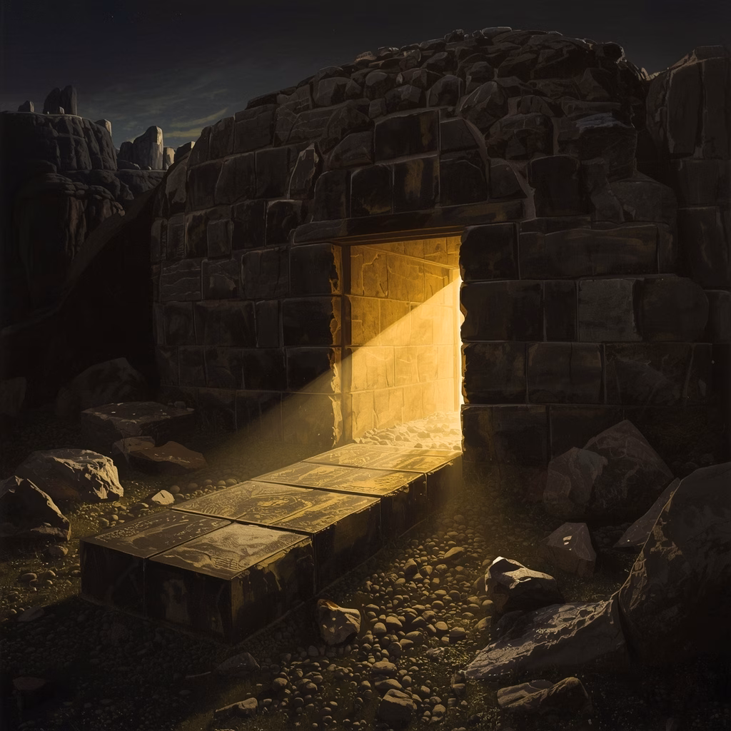 The empty tomb — sign of the cosmic transformation wrought during the three days of Christ's descent into the underworld, as described by Rudolf Steiner