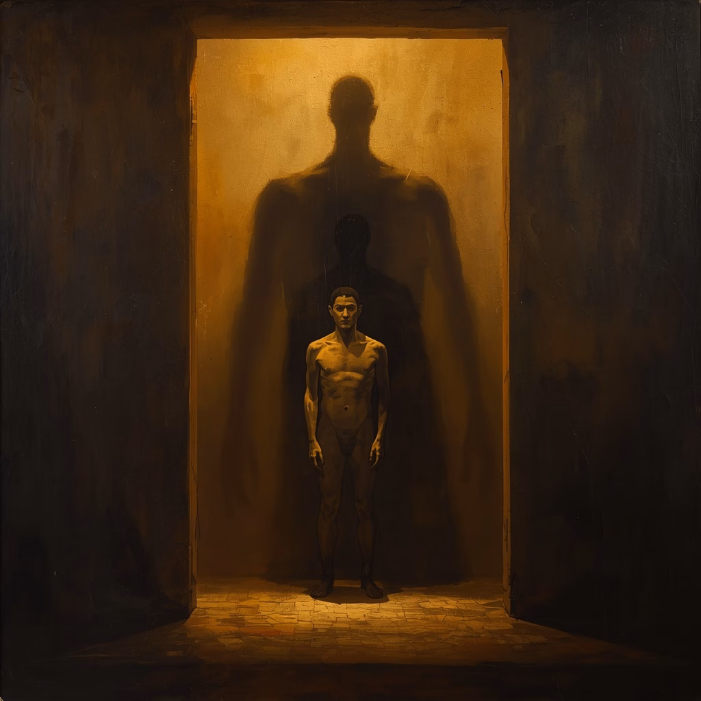 The Double as described by Rudolf Steiner — a real spiritual being formed from every human soul's accumulated unredeemed nature, accompanying it through multiple incarnations